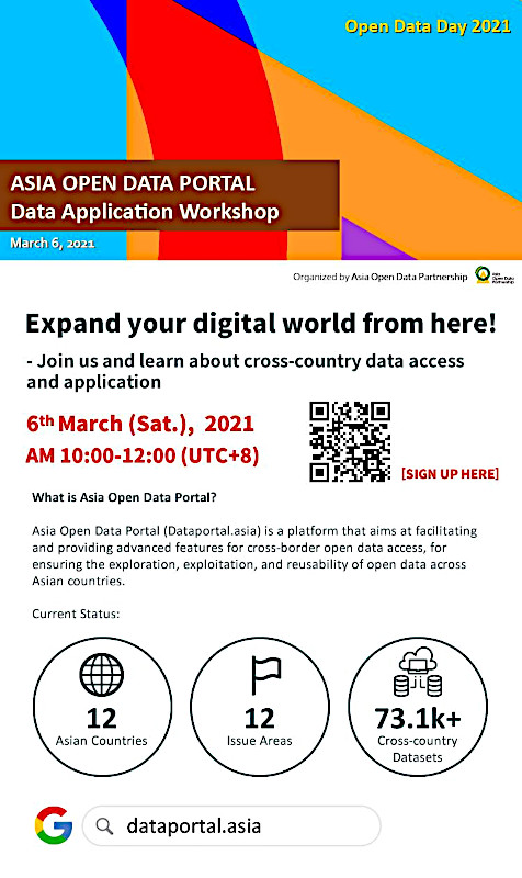 Hội thảo “Cổng Dữ liệu Mở châu Á - Ứng dụng Dữ liệu” của Đối tác Dữ liệu Mở châu Á (AODP) sẽ diễn ra vào ngày 06/03/2021