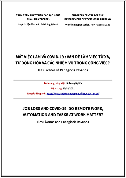 ‘Mất việc làm và COVID-19: vấn đề làm việc từ xa, tự động hóa và các nhiệm vụ trong công việc?’ - bản dịch sang tiếng Việt