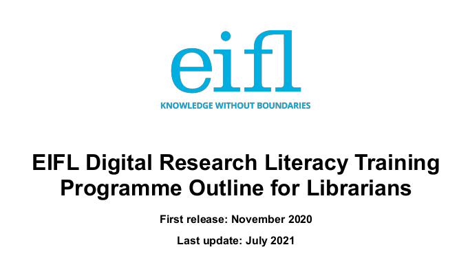 Chương trình Đào tạo Sáng Nghiên cứu Số cho Thủ thư của EIFL (Bản cập nhật)
