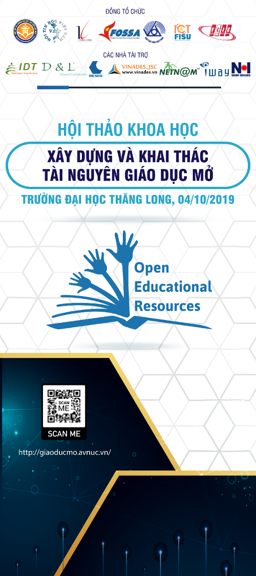 Tiếp tục đăng ký tham dự hội thảo ‘Xây dựng và khai thác tài nguyên giáo dục mở’ ngày 4/10 tại trường đại học Thăng Long, Hà Nội