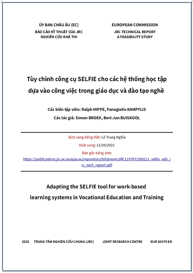 ‘Tùy chỉnh công cụ SELFIE cho các hệ thống học tập dựa vào công việc trong giáo dục và đào tạo nghề, 2020’ - bản dịch sang tiếng Việt