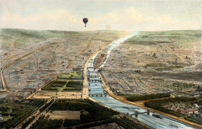 Một khinh khí cầu bay trên bầu trời Paris, ảnh của Jules Arnout. Hình ảnh Wellcome Images qua Wikimedia Commons được cấp phép theo CC BY 4.0.