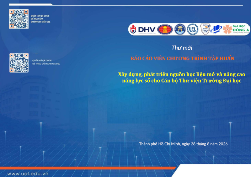 Tập huấn: Nâng cao năng lực số cho Cán bộ Thư viện các Trường Đại học tại Việt Nam tại Trường Đại học Kinh tế - Luật, thành phố Hồ Chí Minh